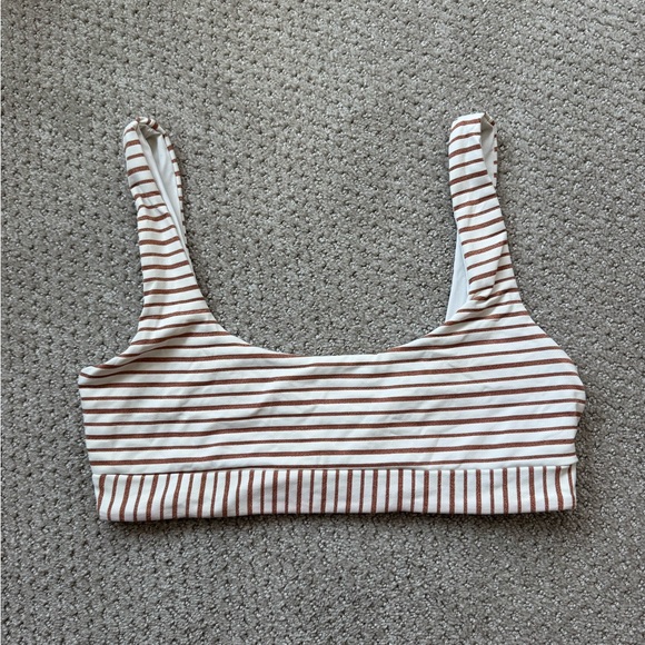 L Space Swim Lspace Copper And White Striped Bikini Top Poshmark
